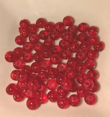 Buy 6mm Glass Red Crackle Beads  • 1.29£
