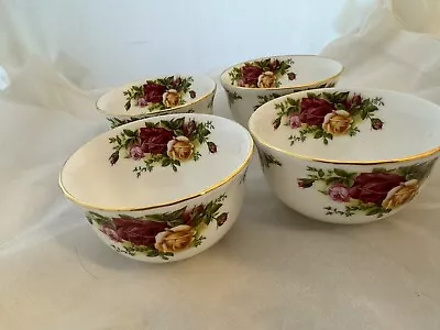 Buy Royal Albert Doulton Old Country Roses  4 Ice Cream Rice Anything Bowls Uk • 71.11£