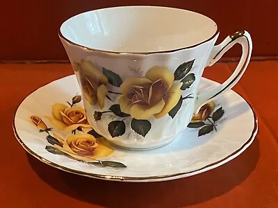 Buy Royal Sutherland Yellow Rose Tea Cup Saucer  Staffordshire England • 33.12£