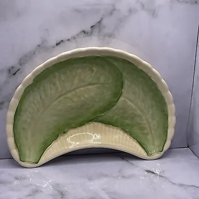 Buy Minton Antique 1900's Lettuce Leaf Majolica Crescent Shaped Plate. Superb Piece • 14.99£