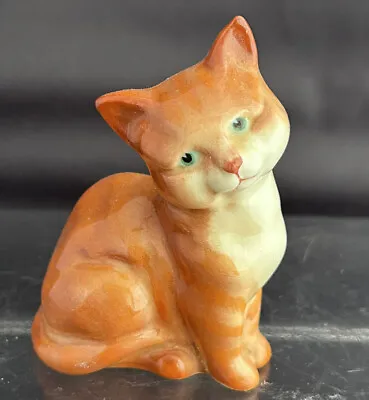 Buy Beswick Ginger Kitten Green Eyes Porcelaine Cat Seated 3” High England Stamped • 15£