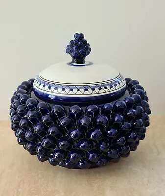 Buy Handcrafted Sicilian Cookie Jar - Blue - H20cm  • 125£