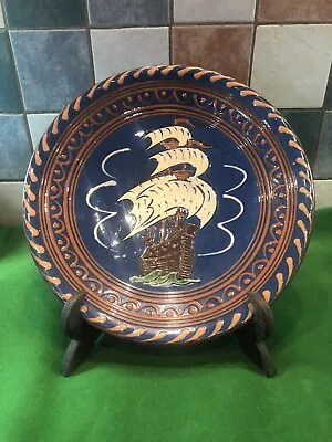 Buy Signed Puigdemont Pottery Charger Galleon Ship Design • 35£