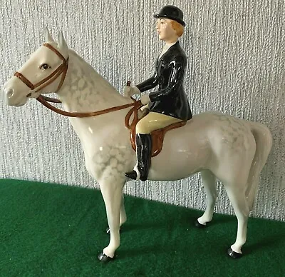 Buy BESWICK HORSE HUNTSWOMAN STOOD STILL MODEL No. 1730 DAPPLE GREY GLOSS PERFECT • 275£