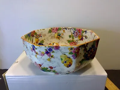 Buy Vintage Crown Ducal Ware England Festival Floral Chintz 8  Octagonal Bowl • 66.22£