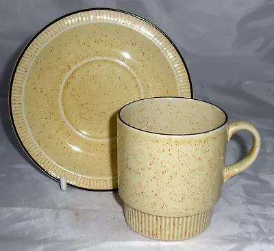 Buy Poole Pottery Broadstone Pattern Teacup & Saucer 200ml Size In The Compact Shape • 5.35£