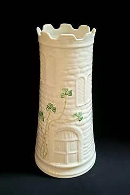 Buy Belleek Shamrock Castle Vase 7-3/4”Tall 8th Mark 1993-1997 In Perfect Condition  • 35.99£