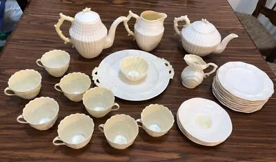 Buy Vintage Porcelain Beleek Irish China Shelles Tea Coffee Set (32 Pieces) • 556.04£