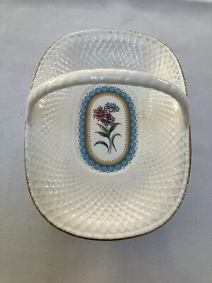 Buy Spode Fine Bone China, Sweet/ Trinket Basket, White And Floral. 15cm L 8cm H • 12£