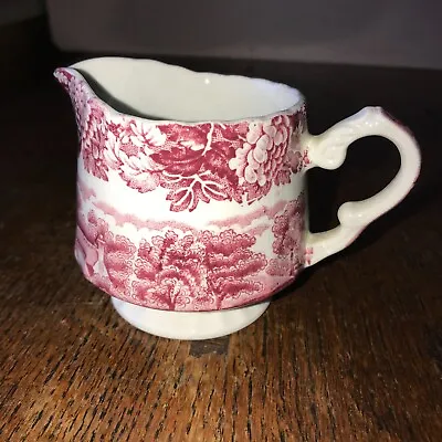 Buy Enoch Woods Ware Red Pink English Scenery Creamer Jug 7.7cm Height • 7.74£