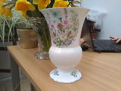 Buy Vintage Aynsley  -Wild Tudor -  Flower Vase 19.5cm In Great Condition • 10£