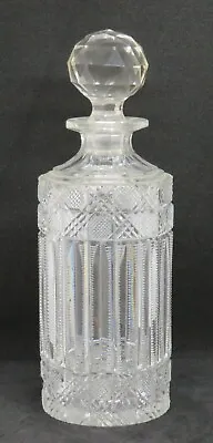 Buy . Clear Cut Glass Vintage Victorian Antique Round Claret Jug Whisky Decanter • 65£