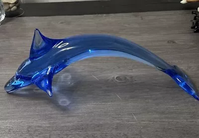 Buy Beautiful Blue Daum France Leaping Dolphin. No Cracks Or Chips. • 260.49£