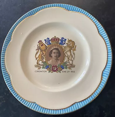 Buy Clarice Cliff Newport Pottery Queen Elizabeth II Coronation 1953 Plate 6.5” • 15£