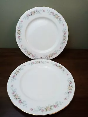 Buy Pair Of Vintage 1950's, Salisbury Bone China 'Garland' 24cm Dinner Plates • 6.95£