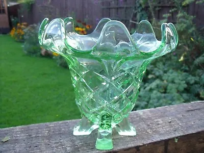 Buy Sowerby Green Glass Vase 1950s • 12£