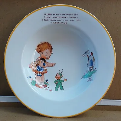 Buy Shelley Mabel Lucie Attwell Boo Boo Nursery Bowl ‘No, Mr Fairy - That Won't Do’ • 29.99£