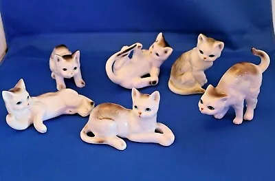 Buy Set Of 6 Vintage Bone China Kittens Cat Group Ornaments Different Poses All VGC  • 22.99£