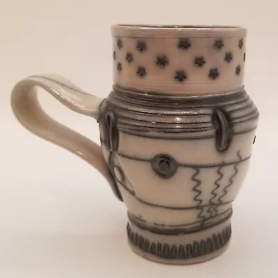 Buy Husby Signed Art Pottery Coffee Mug Native American Pattern 5.25  Moon & Stars • 18.89£