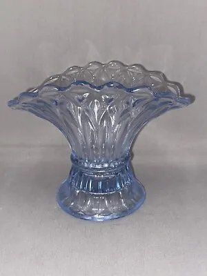 Buy VINTAGE ART DECO 1930s BAGLEY BLUE GLASS WHEAT SHEAFE POSY VASE 11cm HIGH • 13.99£