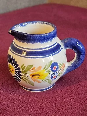 Buy Vintage French Henroit Quimper Hand Painted Faience Small Cream Jug - 6.5 Cm • 4.99£