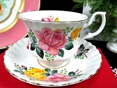 Buy Royal Albert Tea Cup And Saucer Pink And Yellow Roses England 1950s Teacup  • 22.84£