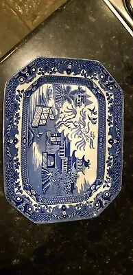 Buy Vintage Burleigh Ware China Serving Platter Blue Willow Pattern England 1930s • 15£