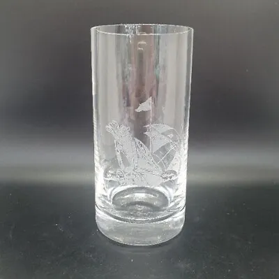 Buy Large Glass Tumbler With Etched Golf Trolley Umbrella Design • 8£
