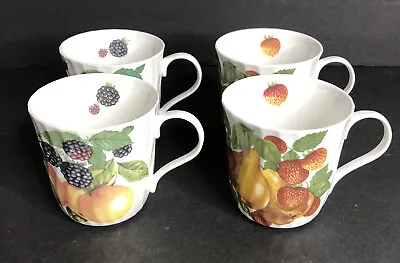Buy Crown Trent Fruit Harvest Mugs Fine Bone China Coffee Tea Cups Berries Set Of 4 • 23.11£