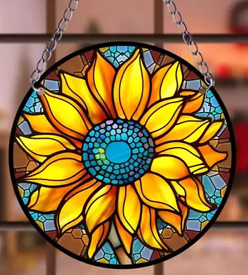 Buy Sunflower Design Suncatcher Hanging Window / Home Decor Christmas Present Gift • 6.85£