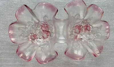 Buy Mikasa Rosella Pink Cut Glass Candy Dish Double Bowl • 19.99£