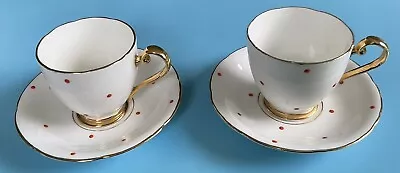 Buy Vintage Pair Of Royal Grafton Bone China Spotty Cups And Saucers 1950’s • 20£