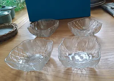 Buy Set Of Dessert Bowls 4 X Royal Brierley Cut Glass Crystal Glass Bowls Braemar • 23.99£