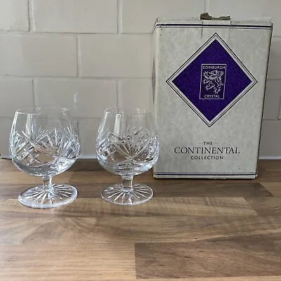 Buy Edinburgh Crystal - Continental Collection - 2 X Brandy Glasses Thistle Stirling • 19.99£