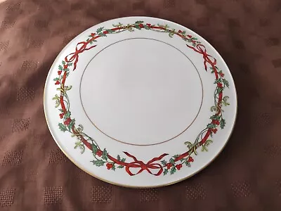 Buy Royal Worcester Holly Ribbons Pattern  Christmas 11 Inch Cake Plate • 19.99£
