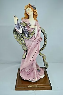Buy Large Capodimonte Florence Figurine 12 Inch Lady In Pink Dress With Grapes • 125£