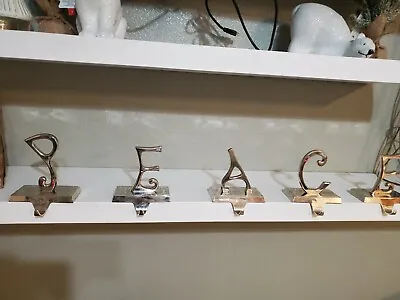 Buy Pottery Barn Stocking Holder Hangers Letters P E A C E  Silver Christmas  • 67.56£