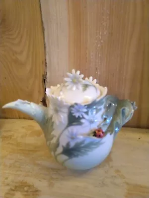 Buy Franz Porcelain Ladybird Ladybug Green Floral Teapot • 145£
