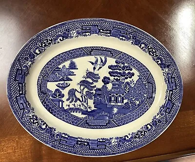 Buy Wood And Sons England Blue WIllow Oval Platter 11 3/4  Wood Ware • 16.15£