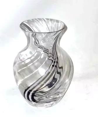 Buy Caithness Crystal Glass Vase Black And White Swirl 6.75  • 14.95£