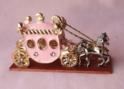 Buy DOLLS HOUSE MINIATURE 1/12th HANDMADE PINK COACH AND HORSES DISPLAY ORNAMENT  • 5.99£