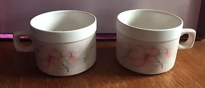 Buy Hornsea Vintage 2 Cups Passion Design Oven To Tableware Pink Flowers Romantic • 9.99£
