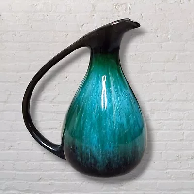 Buy Vintage Blue Mountain Pottery Ewer Vase Pitcher 7   Blue Green Drip Glaze • 43.43£