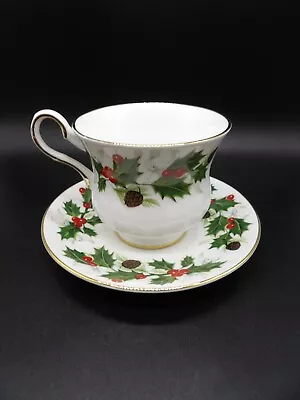 Buy Royal Grafton Noel England Fine Bone China Christmas Holly Gold Tea Cup Saucer • 16.13£