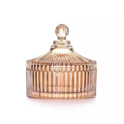 Buy Luxury Colorful Tent Shaped Crystal Candy Jar With Lid,Clear Glass Apothecary... • 26.18£
