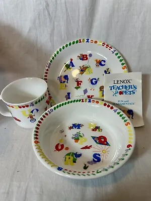 Buy Vintage LENOX Teacher's Pet 3 Piece Children's China Set Ceramic Cup Bowl Plate • 28.45£