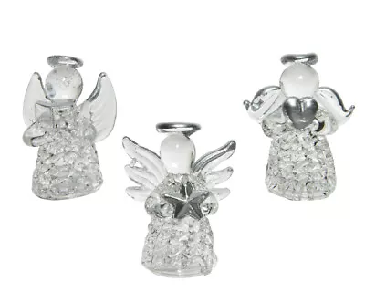 Buy Christmas Clear Glass Bauble Angel - 3 Designs • 3.99£