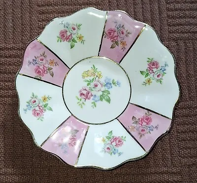 Buy Vintage Ceramic Pink And White Floral Trinket Dish • 2.99£