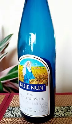 Buy Vintage Blue Nun WINE BOTTLE ONLY Glass Collectable Germany Retro 1990s • 8.95£