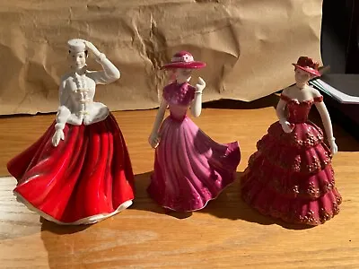 Buy Trio Of Bone China Figurines: 1 X Royal Doulton, Pretty Ladies; 2 X Royal Worces • 45£